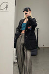 SWAYING/KNIT Crease Cocoon Wide Leg Pants SW22AW3B28 Grey PS51